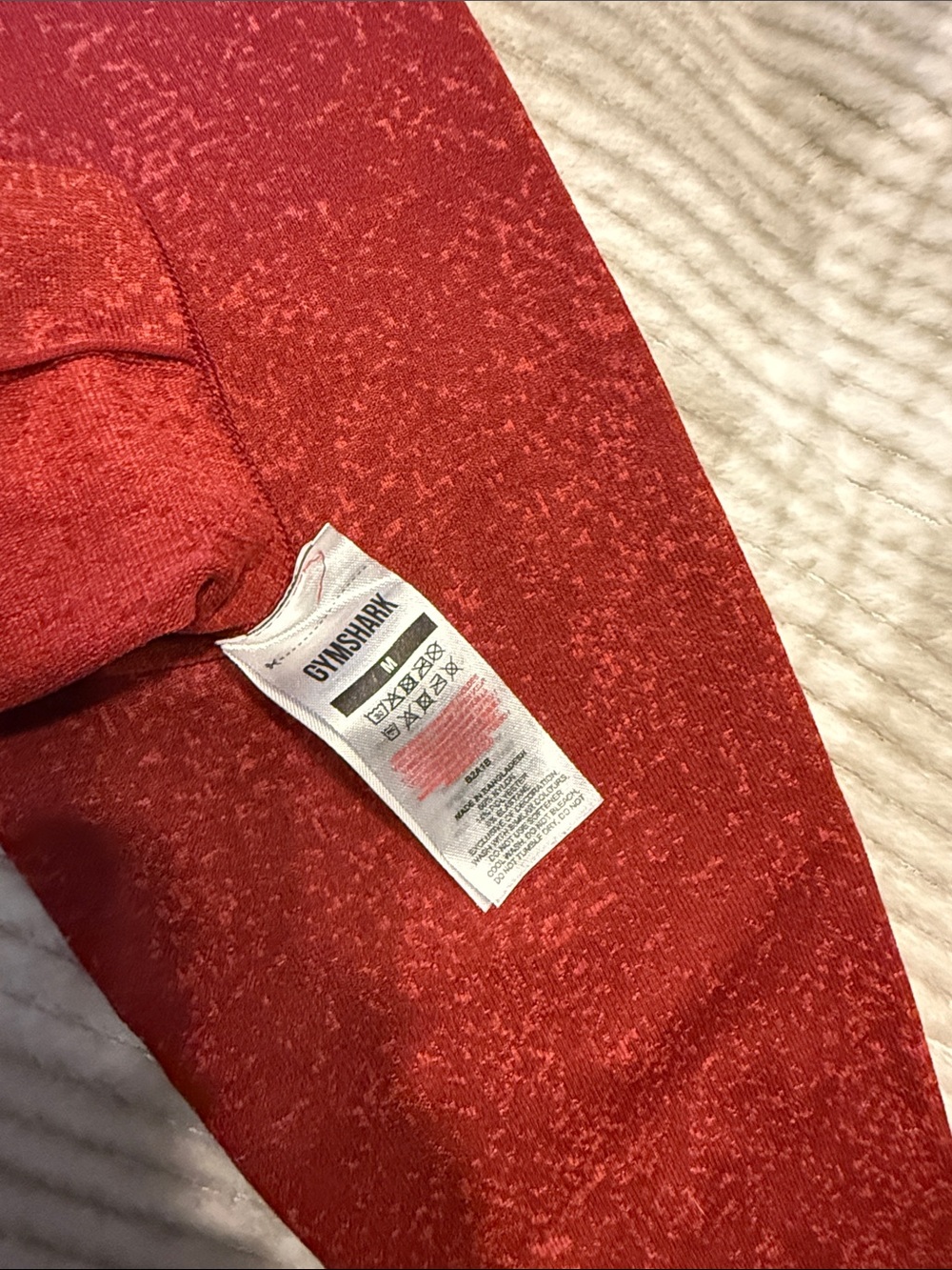 Gymshark Red Heathered Performance Leggings - Picture 3 of 3